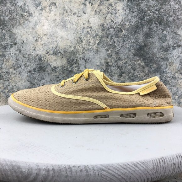 Columbia Women's Size 12 Vulc N Vent Lace Canvas II Brown Yellow Sneakers Shoes - Picture 5 of 11